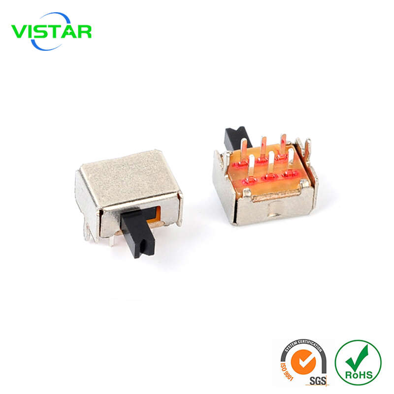 2 pole slide switch dpdt DIP 6pin 拨动开关SK-22D03双排直插卧式两档2P2T滑动开关