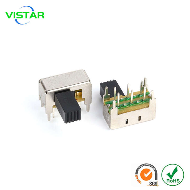 6pin DIP right angle slide switch 2P2T 14x6.5 SK侧拨拨动开关SK-22H09 2P2T横柄滑动开关