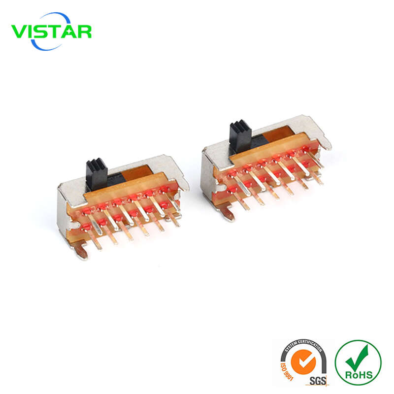 12 pin slide switch 2p4t DIP right angle 14.7x6.9 四档拨动开关