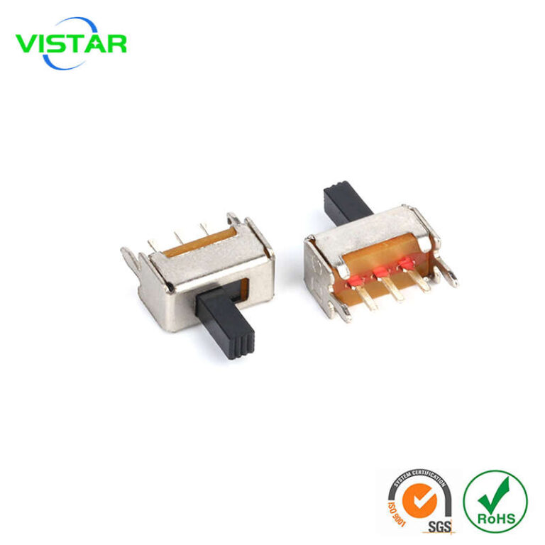 1P2T slide switch 3pin 单排三脚两档拨动开关立式推动开关