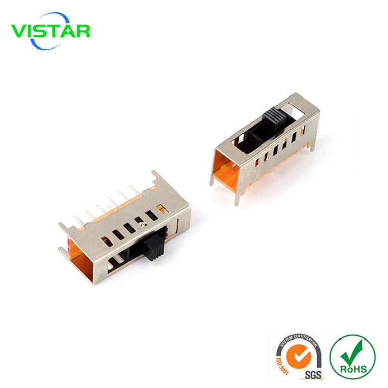 slide switch 1p6t 七脚六档拨动开关立式插板滑动开关1p6t