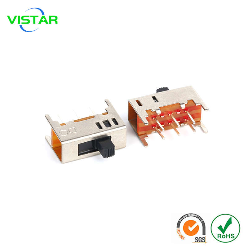 6 pin slide switch on off 2p2t 拨动开关SS-22H05四个固定脚