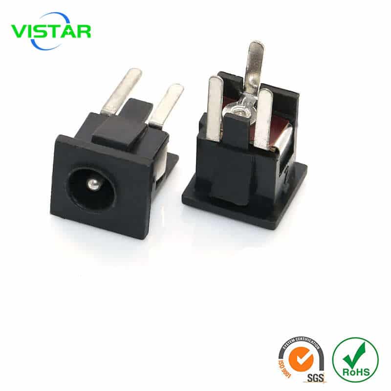 Jack DC power 3 pin dip vertical 三脚立式dc电源插座长脚卡位dc068全铜DC插口5.5*2.1