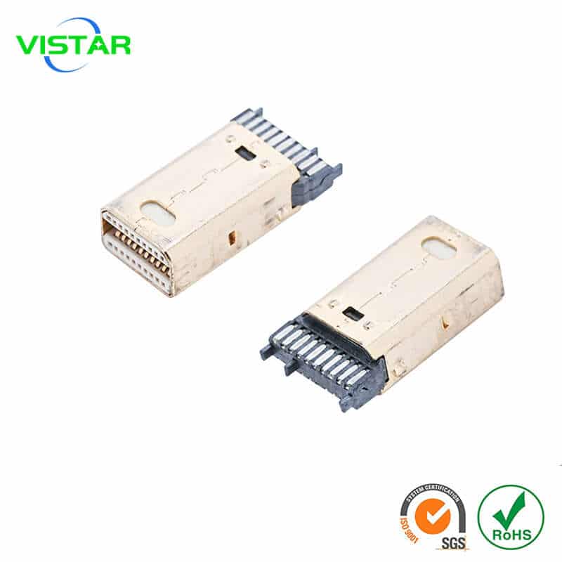 mini DisplayPort solder connector mini DP焊线公头