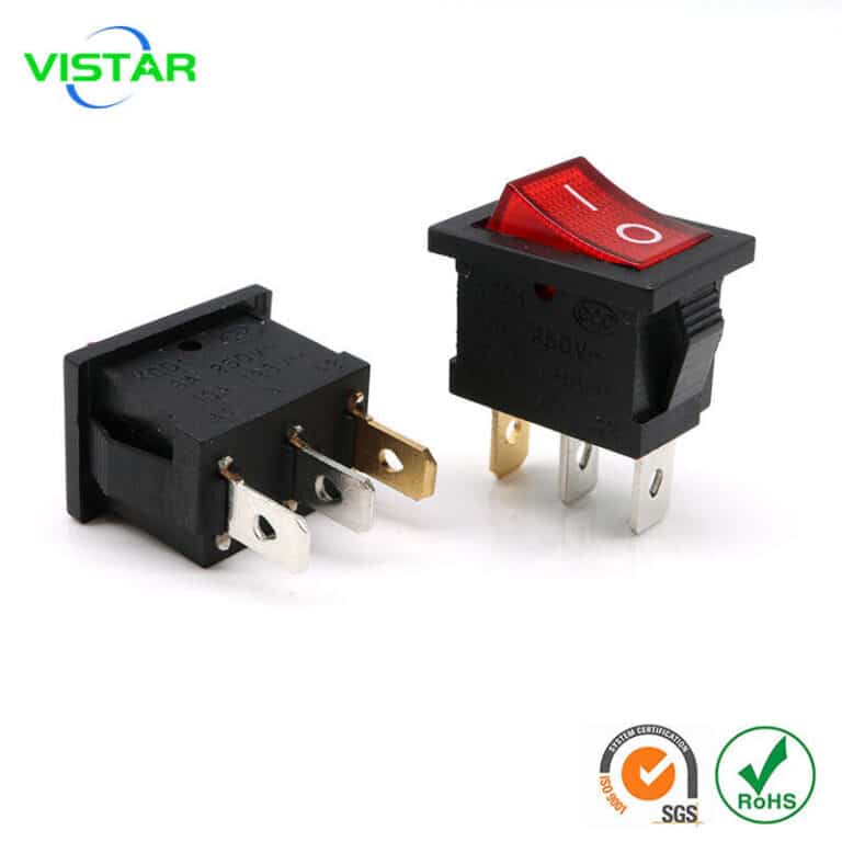 3 pin rocker switch 三脚带灯船型开关