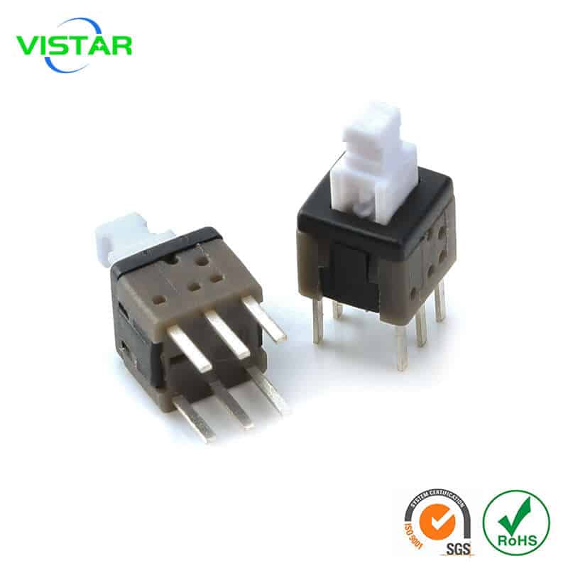 6 pin self-locking push switch 5.8x5.8 mm