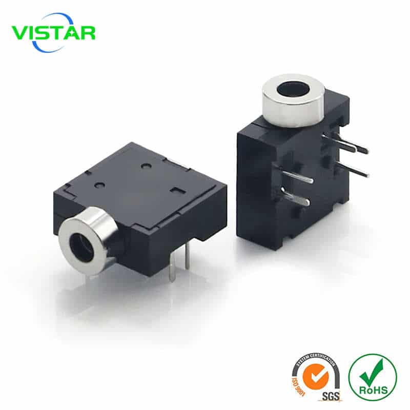 5 pin phone jack 2.5mm 音频插座 2.5孔径耳机插座五脚卧式直插耳机座PJ204插件铜头光口