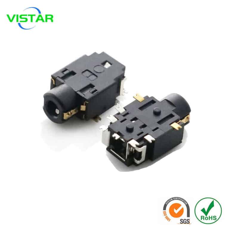 2.5mm stereo jack audio 8 pin phone connector SMD horizontal