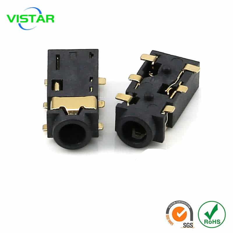 Audio jack 2.5 mm 耳机插座 6脚贴片SMT