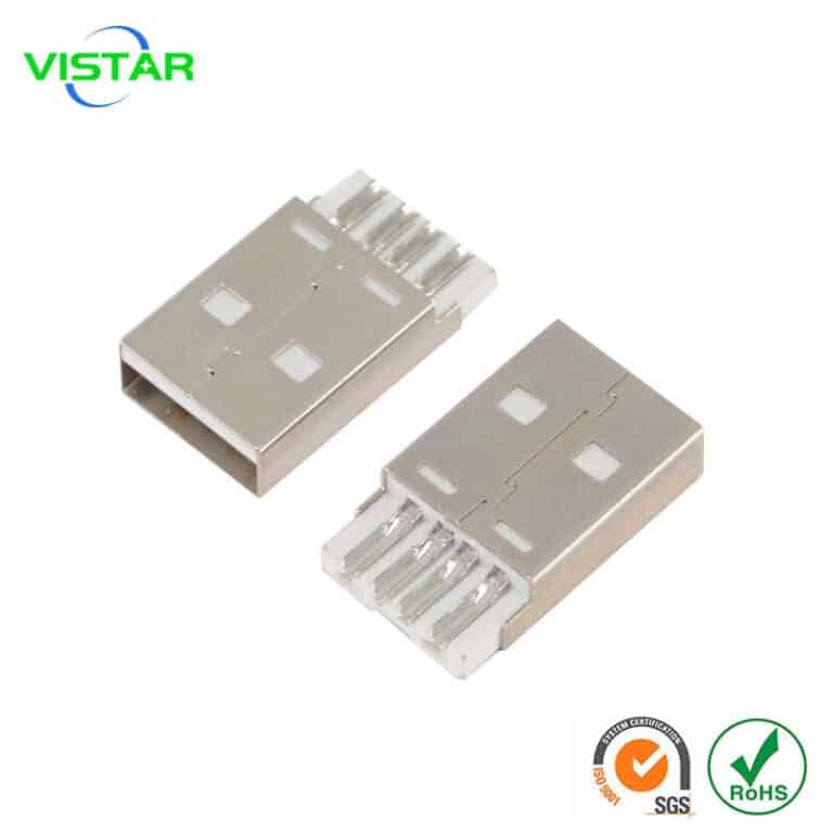 USB connector plug A-type 4 pin USB A公短体焊线 USB2.0 AM焊线式连接器端子USB公头