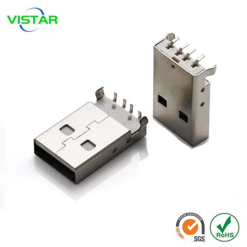 usb male connector 90° On board USB A公沉板