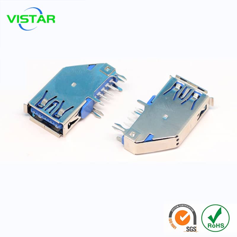 USB3.0 female connector dip right angle